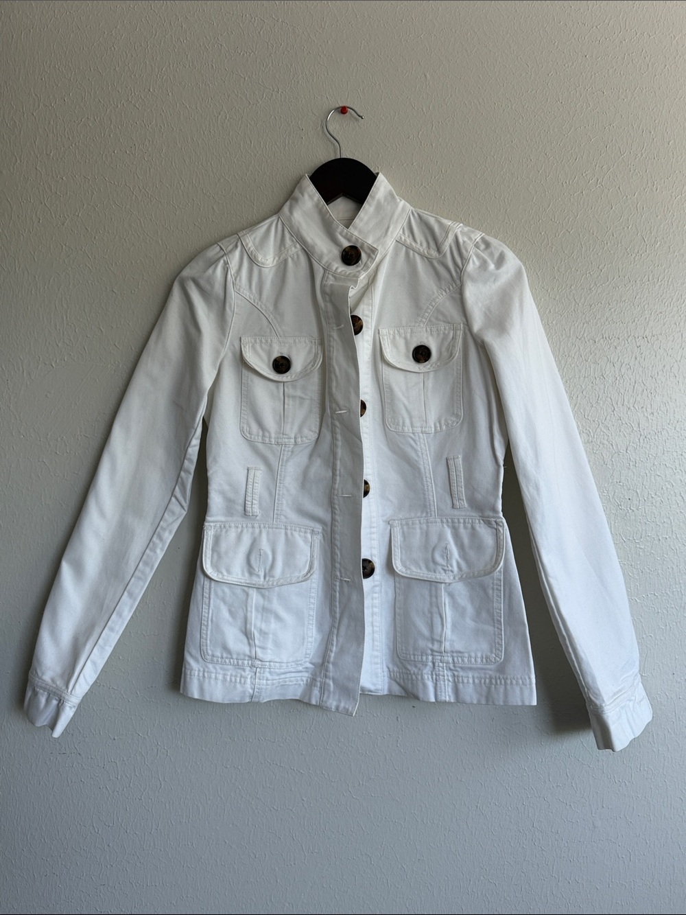 Converse Women's White Utility Jacket with Button Pockets